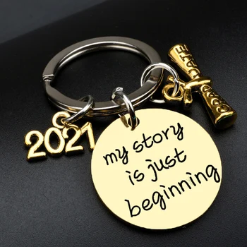 2021 Baigimo Ceremonija Key Chain Baigimo Suvenyrų Bakalauro Skrybėlę Klasės Ženklelis Keychain Baigimo Pažymėjimas