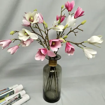 58cm Dirbtinis Magnolia Gėlių Filialas Vestuvių Augalai 