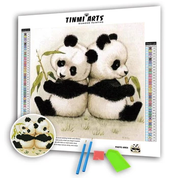 5D Diamond Tapybos Panda Dvyniai Visiškai Apvali 