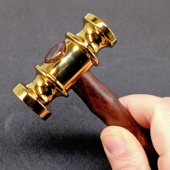 S/M/L Oda veikia puikiai poliravimo žalvarinis plaktukas Galvos Black walnut rankena Oda Amatų medienos Gaminti trankyti įrankiai