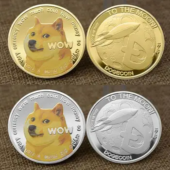 Aukso Dogecoin Progines Monetas, 2021 Naujas Kolektoriai Auksą, Padengtą Doge Monetos Ne valiutos Monetų Apdailos Amatų Namų Dekoro