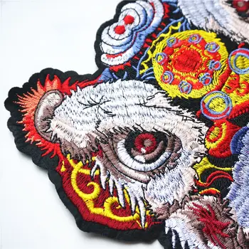 Red Kinijos Liūto Galva Siūti Ant Dėmės, Siuvinėtos Emblemos Pasisekė Gyvūnų Drabužių 