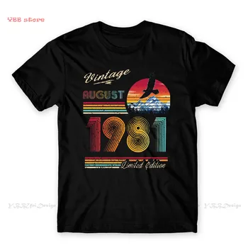 Vyrai T-Shirt rugpjūčio 1981 Gimtadienio Anime Drabužių, Marškinėlių Dizainas 40 Metų amžiaus, Gimęs 1981 Medvilnės Marškinėlius Negabaritinių Tee Suaugusiems