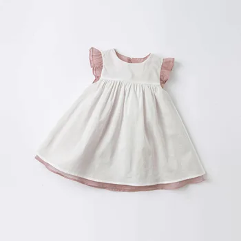 DB16923 dave bella vasaros baby girl mielas lankas animacinių filmų appliques suknelė vaikų mados šalis suknelė vaikams kūdikiams lolita drabužiai