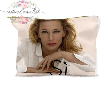 Cate Blanchett kosmetikos krepšys asmeninį mažas makiažas maišelį juokinga makiažas organizatorius, tualetinių reikmenų krepšys užtrauktukas maišelis