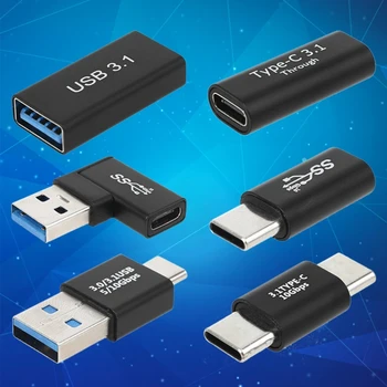 Universalus C Tipo USB 3.0 Male Female Adapter USB OTG C C Tipo Vyrai Moterys Mokestis Duomenų Keitiklio Jungtis