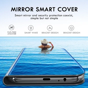 Smart Veidrodis Magnetinis Stendas Apversti Coque Už Xiaomi Mi 11 Lite Atveju Padengti Xiaomi 11 Lite M2101K9AG 6.67