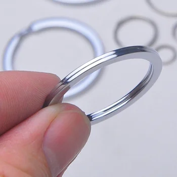 50PCS Sidabro Padengtą Metalo Tuščių paketų prižiūrėtojų raktinę Keychain Split Ring Pulteliais Raktų pakabukas Žiedai Moterys Vyrai 