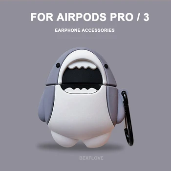 3D Ausinės Atveju AirPods Pro Atveju Silikono Mielas Šuo Animacinių filmų Antis Padengti Obuolių Oro Ankščių Pro 
