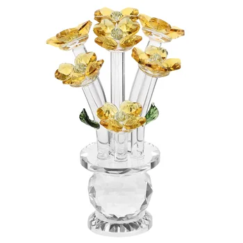 1Pc Kristalų Vazonas Puošmena Išskirtinį Violetinė Crystal Gėlių Ornamentais Namų Puošybai Darbalaukio Kristalų Ornamentu