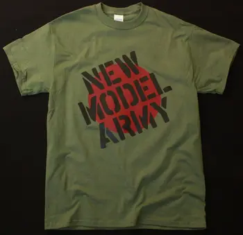 Naujas Modelis Armijos Logotipas Karinė Žalia Marškinėliai Post Punk Rock, New Wave