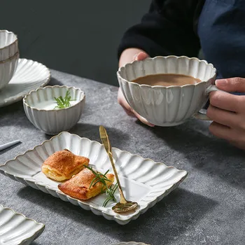 Japonijos retro chrizantemų keramikos puodelis pieno, arbatos puodelio pusryčių puodelis patiekalas puodeliai didelės talpos Žiedlapis puodeliai kavos puodelis dovanų
