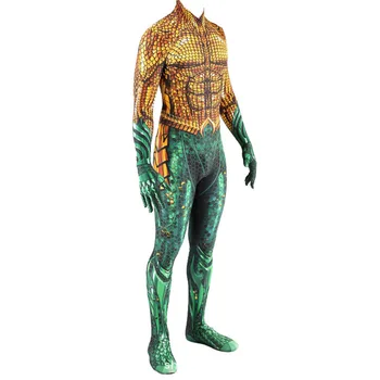 Vyrų/Moterų/Vaikų Aquaman Kostiumų Auksas 3D Atspausdintas Cosplay Plaukimo Bodysuit Lycra Spandex Zenzai Kostiumas Helovinas Kostiumas Cosplay