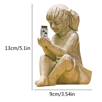 Berniukas, Mergaitė Šviesos Dervos Statula Meno Sodo Statulėlės, Kad Nori Ornamentu Retro Derliaus Apdaila Ornamentu Lauko Terasą