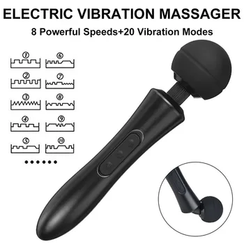 OLOEY 8 Greičiu Elektros Mušamieji Vibracijos USB Įkrovimo Kaklo Raumenų Kūno Terapijos Massager 110-250V Atsipalaiduoti Įrankis 20 Vibracijos
