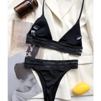 Seksualus Apynasrio bikini Briaunoti juodojo maudymosi kostiumėliai high waisted moterų diržas maudymosi kostiumėlį Dviejų vienetų Bikini nustatyti, Maudymosi Kostiumą, moterims Plaukti 2021