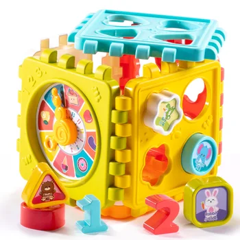 Žaislai Šešių Dvipusis Būgnas Lange Kūdikis Formos Atitikimo Puzzle Montessori Ankstyvojo Ugdymo Krovimas Gyvūnų Skaičius Blokų, Žaislai Vaikams
