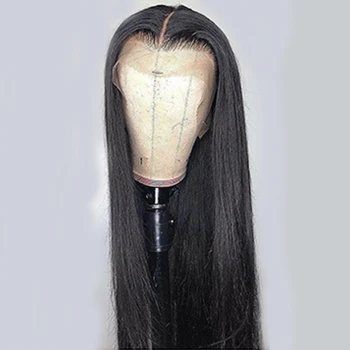 13x4 Tiesiai Nėriniai Priekiniai Žmogaus Plaukų Perukai Už juodaodžių Moterų Brazilijos Remy Plaukų Prieš Nupeštos Nėriniai Perukas