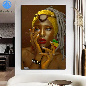 NAUJAS black girl 5D Diamond Tapybos Afrikos moteris Apdaila meno Kryželiu kvadratiniu Turas Gręžimo Diamond Siuvinėjimo Mozaika
