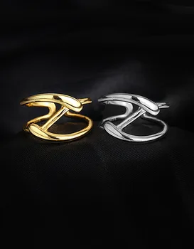 2021 Naujas S925 Sterlingas Sidabro INS Stiliaus Hip-Hop, Estetinis Dizainas Deformacijos Vandens Lašas Atidarymo Reguliuojamas Žiedo Moterų Papuošalai
