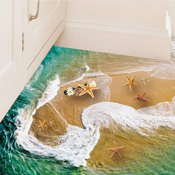 50x70cm PVC Grindų aplinkosaugos ¾enklelis, Vaikų Kambario 3D Tapetai Kambario Namų Dekoro Jūros Paplūdimio Vandeniui Plytelių Lipdukas