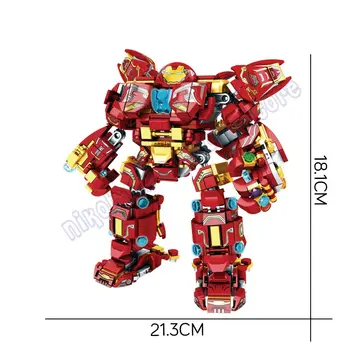Naujas 820PCS+ Geležies Herojus Mecha Robotas Statyba Blokai, Plytos, Žaislai Modelio Šviesos Berniukai Vaikams, Vaikams Dovanos Karo