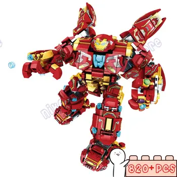 Naujas 820PCS+ Geležies Herojus Mecha Robotas Statyba Blokai, Plytos, Žaislai Modelio Šviesos Berniukai Vaikams, Vaikams Dovanos Karo