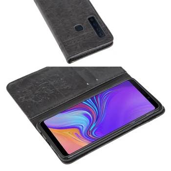 Apversti Iškilumo Odinis dėklas, skirtas Samsung galaxy A7 2018 Padengti A750 Retro Piniginės Flip Dangtelis, skirtas 