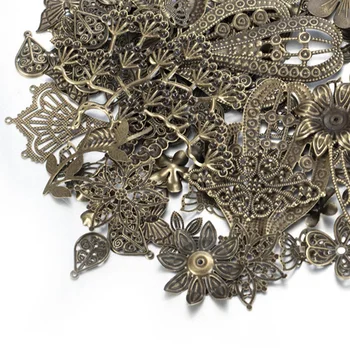 50g 100 g įvairios Metalo Filigranas Apsiaustas Gėlių Karoliukai Kepurės Geležies Amatų Dovana Antikvariniai Bronzos 
