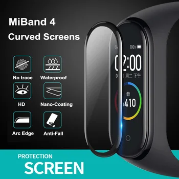 3D Apsauginis Stiklas Xiaomi mi juosta 4 5 stiklo filmas Mi band5 Smart Watchband 4 5 Soft Screen Protector Filmas mi juosta 4