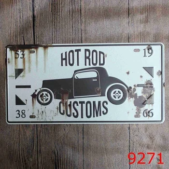 15x30cm Hot Rod Muitinės Licencijos Plokštės Derliaus Metalo Plakatas Bar Pub Namų Vintage Retro Plakato Kavinė Meno Dekoro Metalo Skardos Ženklas