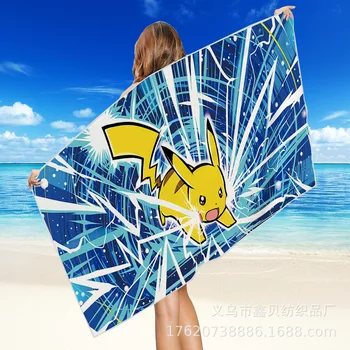 TAKARA TOMY Pikachu Aikštėje Paplūdimio Vonia Rankšluostį Grįžtamasis Aksomo Greitai-džiovinimo Rankšluostį Nešiojamų Terry Rankšluostį Daugiafunkcinį Rankšluostį