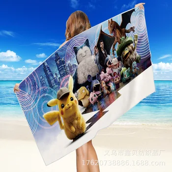 TAKARA TOMY Pikachu Aikštėje Paplūdimio Vonia Rankšluostį Grįžtamasis Aksomo Greitai-džiovinimo Rankšluostį Nešiojamų Terry Rankšluostį Daugiafunkcinį Rankšluostį