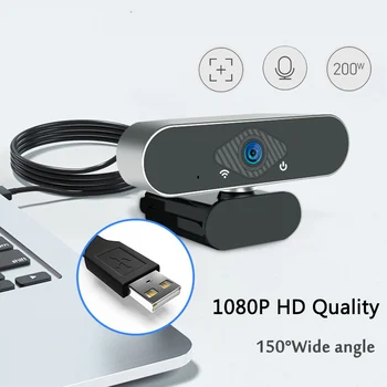 AILEHKUO 150° Plataus Kampo USB HD Kamera, Nešiojamas Kompiuteris Transliacija HD 1080P Kamera Su Mikrofonu Priartinimo 