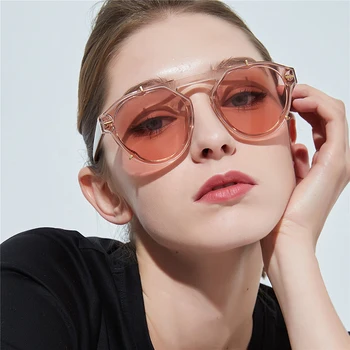 Nemokamas pristatymas moteriški Akiniai nuo saulės 2021 nauja mada, retro korėjos turas rupūžė akinius didelis rėmo akiniai nuo saulės