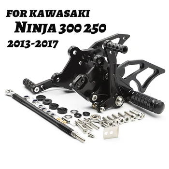 CNC Reguliuojamas Rearset Už Kawasaki Ninja 300 250 Aliuminio Motociklo Koja Vinys Poilsio Nustatyti Footpegs Kojoms Ninja250 Ninja300