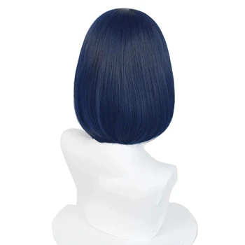 Žaidimas Genshin Poveikio Kujyo Sara Cosplay 35cm Mėlynos spalvos Perukas su Kirpčiukais Moterų Cosplay Perukai Sintetinių Plaukų Atsparus Karščiui