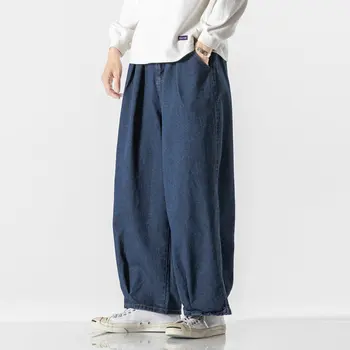 2021 Džinsinio Haremo Kelnės, vyriški Poilsiu Sweatpants Japonijos Streetwear Vyras Kelnės Kelnės Atsitiktinis Baggy Vyrų Kelnės Mados 5XL