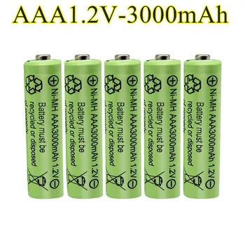AAA 3000 mAh 1.2 V Kokybės įkraunamos baterijos AAA 3000 mAh Ni-MH 1.2 V 2A baterija