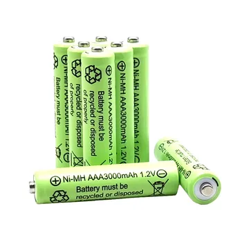 AAA 3000 mAh 1.2 V Kokybės įkraunamos baterijos AAA 3000 mAh Ni-MH 1.2 V 2A baterija