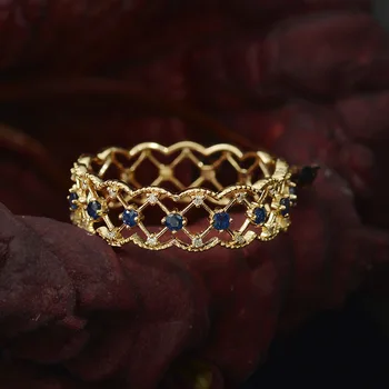 Fine Jewelry Mados Tuščiaviduriai Dizainas Apdaila Blizga Mažas Cirkonis Derliaus Aukso Žiedus Moterims, Vestuvių, Sužadėtuvių Žavesio Priedai