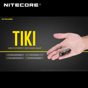 Mini Futuristinis NITECORE TIKI LE USB Įkrovimo Pultelio Šviesos Built-in Li-Ion Baterija