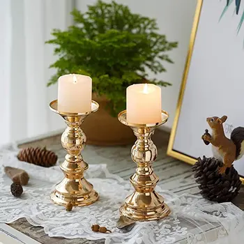 10 Aukso Metalo Ramstis Žvakių Laikikliai, Vestuvių Centerpieces Žvakidė Laikikliai 6 cm, Žvakės Stovi Apdailos Idealus