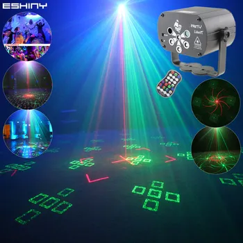 ESHINY Mini 6 Len DJ RGB UV LED Disco Šalies Lengvosios R&G Lazerinis Projektorius 60 Modeliai Namų Šokių Gimtadienio Etapo Poveikį Lempa USB R8N7
