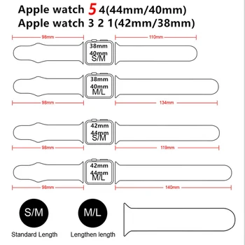 Silikono Dirželis Apple Watch band 44mm 40mm 38mm 42mm Gumos watchband Sporto apyrankę, diržą iWatch series 5 4 3 6 SE