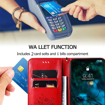 Piniginės Telefoną Atveju Huawei P Smart 2019 Garbę 6A 6X 7A 7C 8A 8X 9A 9C 10X 20 30 Lite 3D Modelio Odos Apversti Satnd Pilnas draudimas