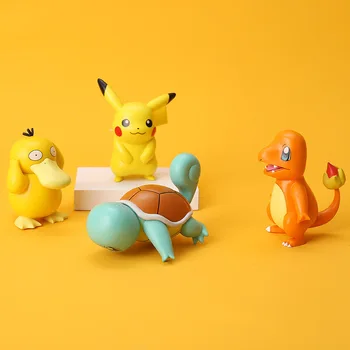 6 Stilių Pokemon Pikachu Charmander Psyduck Squirtle Jigglypuff Bulbasaur Bulbasaur Anime Duomenys Žaislai Modelis Kawaii Vaikų Dovanų