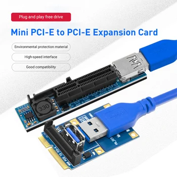 Mini PCIE PCI-E 4X Plėtros Kortelę Riser Card PCI Express Pratęsimo Kabelis SATA Maitinimo Jungtis 60CM USB3.0 Kabelis PCIE Extender