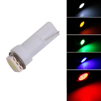 10vnt LED Šviesos Automobilio Vėžės ataka Lemputė prietaisų Skydelio Šviesos Pleištas Interjero Lempos T5 5050 1SMD LED 12V 0,5 W Lempos