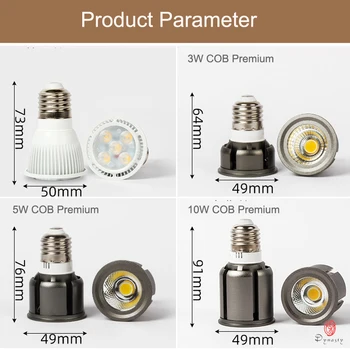 Ultra Ryškumo LED Prožektoriai, Lemputės COB E26/E27 Turėtojas 3W/5W/7W/9W/10W/12W, aukščiausios Kokybės, Vietoj Halogeninės Apšvietimo Šviestuvas